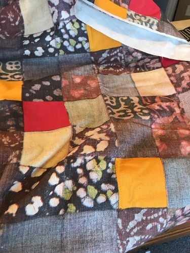 Vintage 1960 -70's Retro Fabric Red Blue Yellow Browns Multi Colors