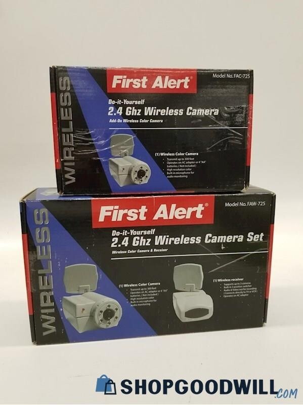 FIRST ALERT SECURITY CAMERA FAW725 WITH 2 FAC725 CAMERAS WI FI