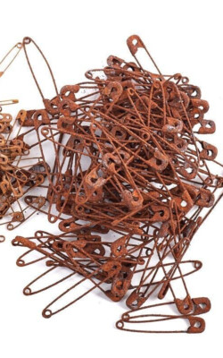 25 Large Primitive 2'' Inch Rusty Safety Pins Pin Rusted Craft Supplies Crafting