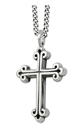 KING BABY STUDIO KING BABY QUEEN MEDIUM TRADITIONAL CROSS PENDANT 925 K12-5046