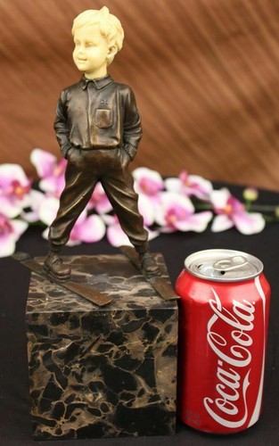 Hand Made Art Deco/Nouveau Bronze With  Sculpture of a Boy Skater