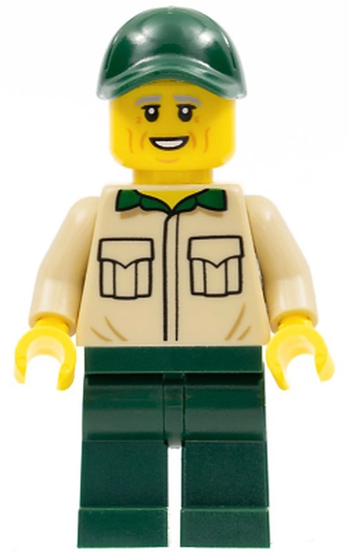 Park Worker, Male with Tan Shirt with Pockets, Dark…