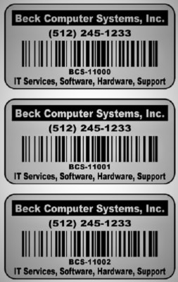 1000 2'' x 1'' asset Tracking Labels Matt Chrome Silver Polyester Stickers ID Tags