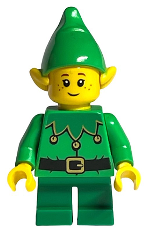 Elf - Green Scalloped Collar with Bells, Closed Mouth…