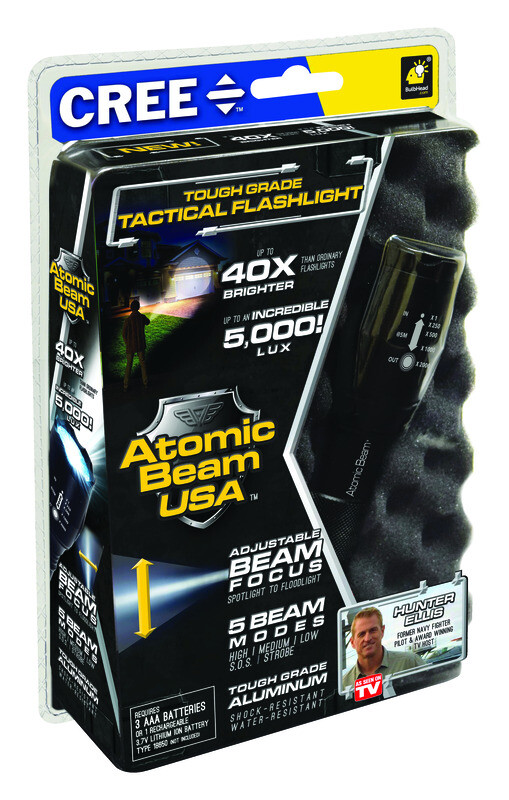 Atomic Beam 1200 lumens Black LED Flashlight AAA Battery | eBay