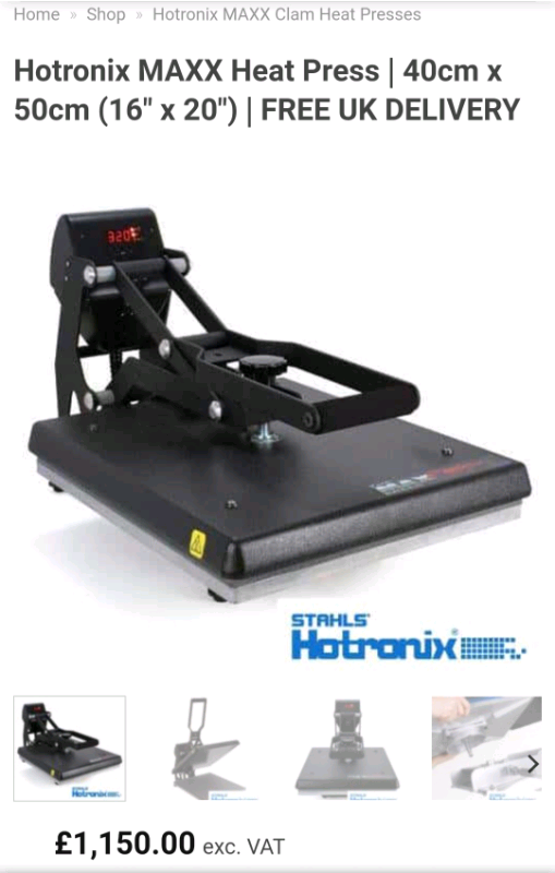 40x50 Hotronix® MAXX Clam Heat Press and Stahls’ hat Clam press in