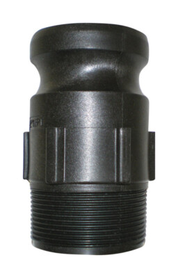 Pacer 58-1456 Polypropylene Black Type-F Male Adapter 2 I.D. x 2 O.D. in.