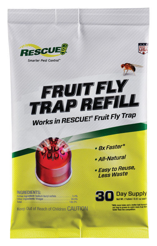 RESCUE Fruit Fly Trap Refill 1 pk of 2 Tubes Made in USA