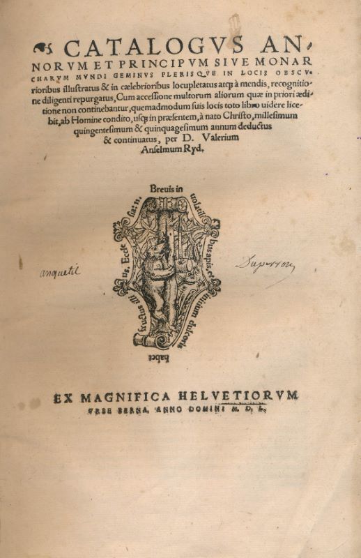 Catalogus Annorum Et Principum Sive Monarcharum Mundi Geminus Ple
