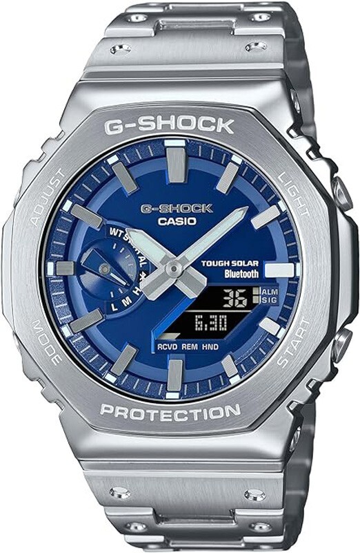 Pre-owned Casio G-shock Gm-b2100ad-2ajf Blue X Full Metal Analog Digital Men Watch Japan