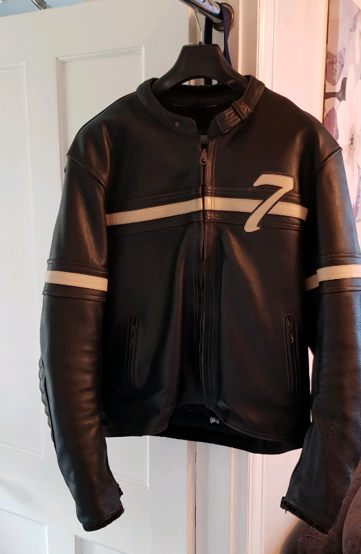 EXCELLENT FRANK THOMAS CAFE RACER LEATHER MOTORCYCLE JACKET SIZE 46 | in Bridgnorth, Shropshire 