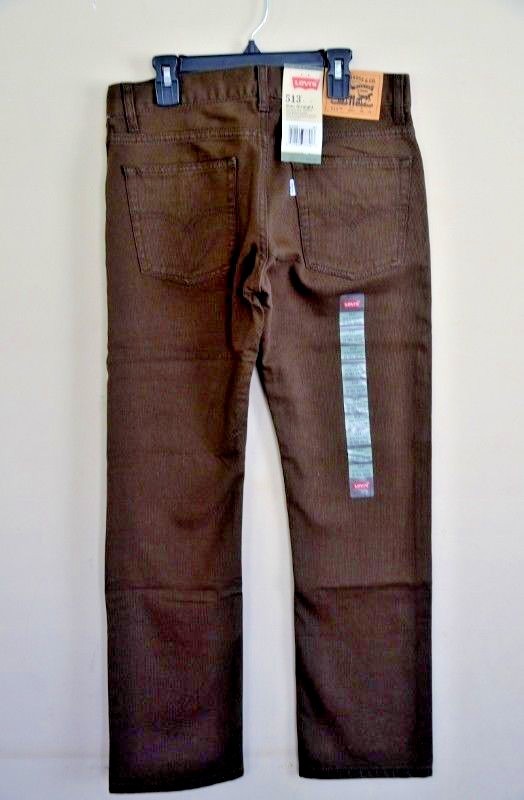 Boys Levi's 513 Slim Straight Bittersweet Brown Cord Jeans Pants Size 10 or 16