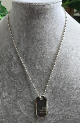 Tiffany & Co Edged Bunker Art Space Dog Tag Pendant Necklace Sterling Silver 20"