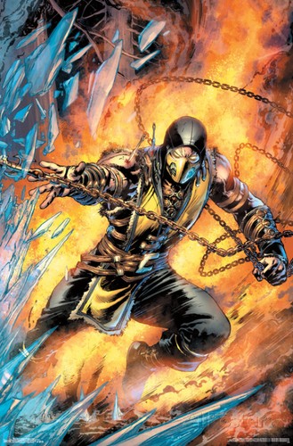 mortal kombat- scorpion comic poster print, 22x34