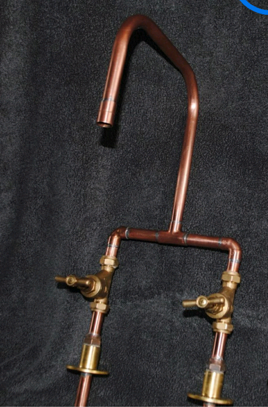 Copper hand made taps radiators, toilet roll holders in Southampton