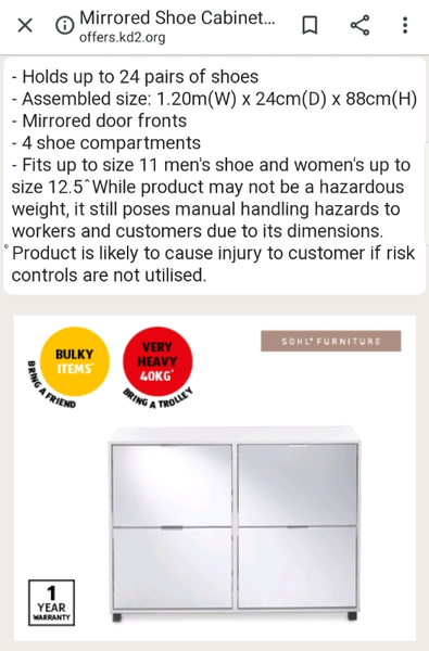 Aldi Mirrored Shoe Cabinet Other Furniture Gumtree Australia