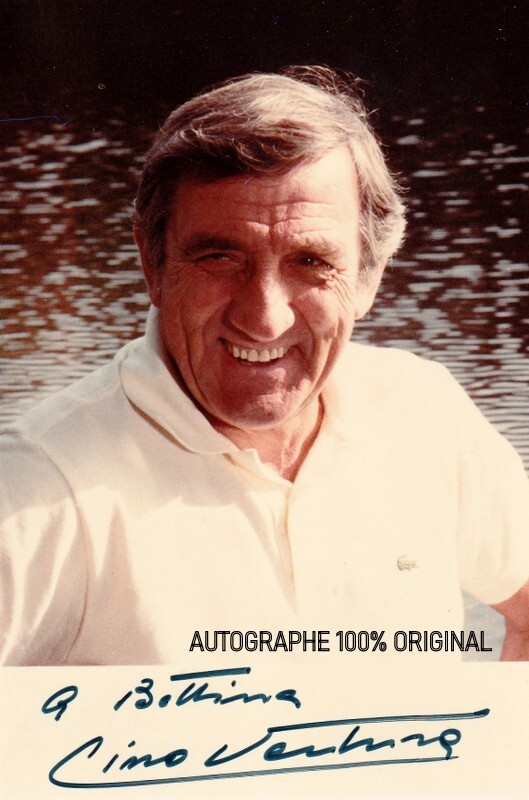 Lino Ventura / Signed Actor  World Italia - Autograph Original Authentic / Photo