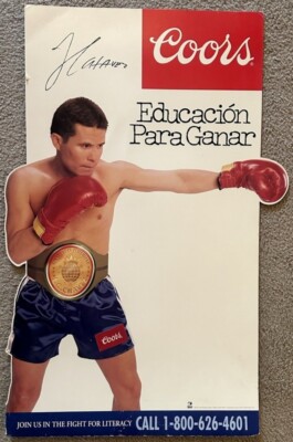 Rare Original 1995 Coors Beer Standee Julio Cesar Chavez HOF Champion Boxer