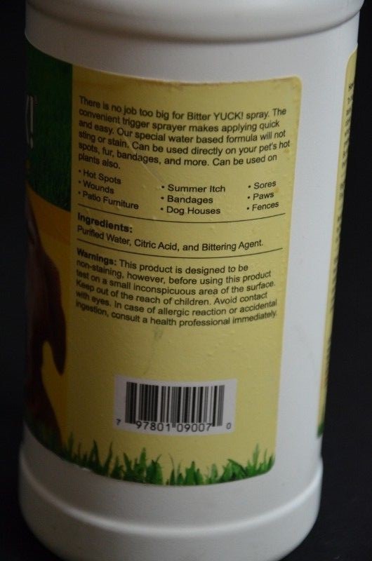Bitter Yuck Dog Training Aid 32 oz Spray Chewing Deterrent Obedience by NatruVet