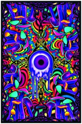 SHROOM WITH A VIEW - MUSHROOM BLACKLIGHT POSTER - 23X35 FLOCKED 53963