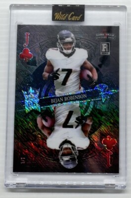 2023 Wild Card 5 Card Draw Bijan Robinson Black Shimmer J Of Clubs Rookie #1/1