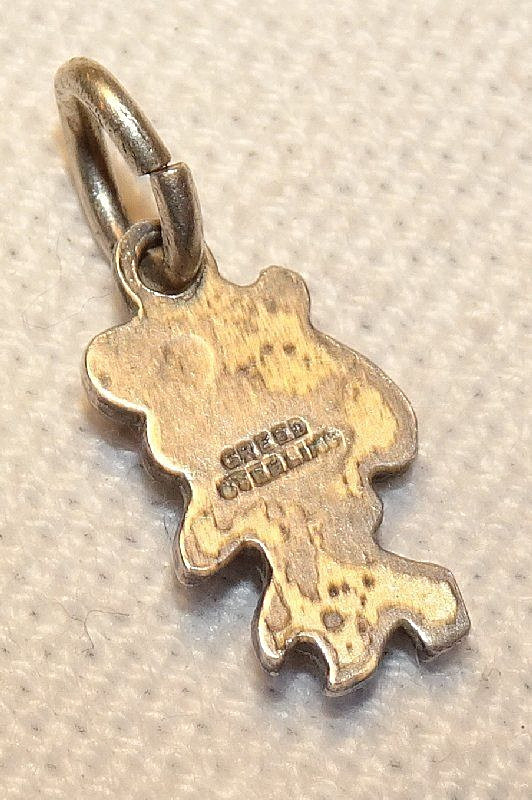 Saint Christopher Charm Antique Sterling Silver Creed Tiny