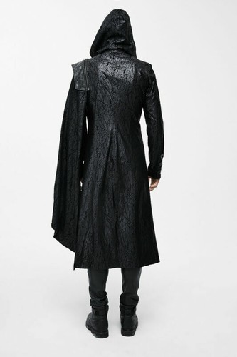 DEVIL FASHION VINTAGE GOTHIC HOODED COAT PUNK JACKETS COSPALY DETACHABLE SHAWL BLACK OVERCOATS