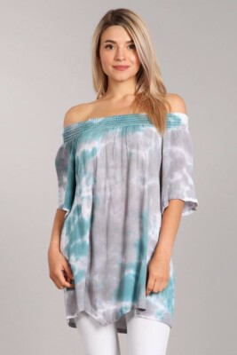 Chatoyant Off Shoulder Tie Dye Top Large