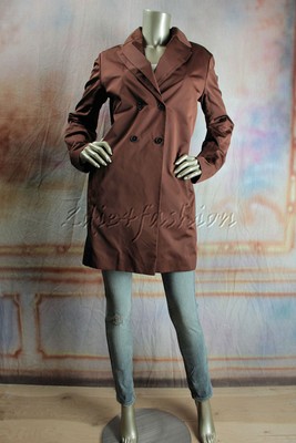 $2575 New with tags JIL SANDER Brown Polyester Silk Coat Jacket 42 12