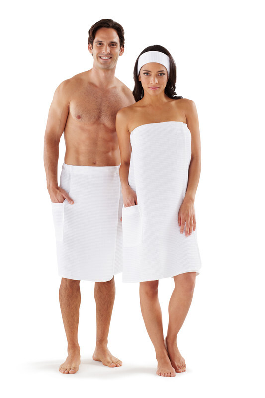 Boca Terry 100% Cotton Adjustable Fit Spa Wrap - Gym Towel For Men & Women