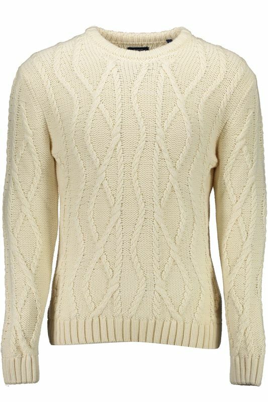 GANT GANT HERREN RUNDHALS LANGARM PULLOVER MIT STRUKTUR, WEISS