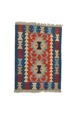 Rug Kilim Turkish 3x4 Tribal Nomad Ikat Wool Living Room Handmade Area Rug