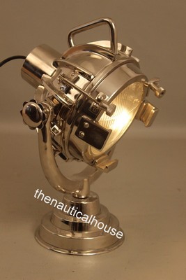 Vintage Silver Chrome Table Lamp Bedside Modern Lighting Desk Reading Room Light