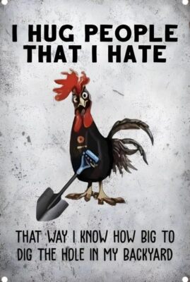 I Hug People That I Hate Aluminum Weatherproof Funny Sign p1274