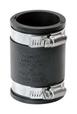 Fernco 1-1/2in Schedule 40 Hub  x 1-1/2in Dia Hub Flexible PVC Flexible Coupling