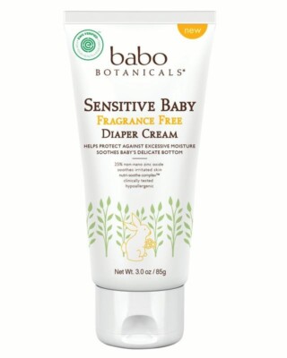 Babo Botanicals Sensitive Baby Diaper Cream Fragrance Free 3 Oz
