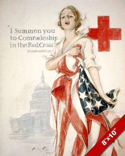 AMERICAN RED CROSS PROPAGANDA POSTER WWI WORLD WAR 1 ART PAINTING CANVAS PRINT