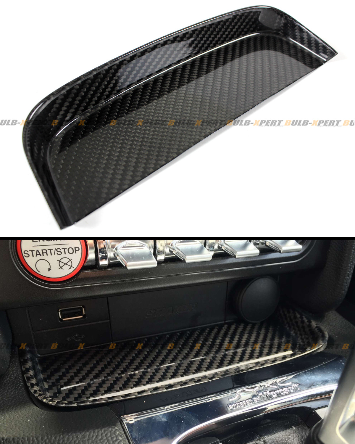 FOR 2015-2023 FORD MUSTANG GT REAL CARBON FIBER CHANGE COIN TRAY STORAGE BOX
