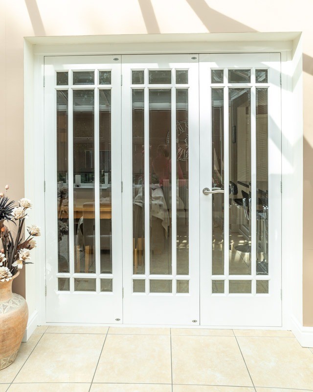 Triple French Doors Interior White Glazed In Poynton