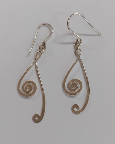 Estate Jewelry Fancy Design .925 Sterling Silver Earrings 1 3/4