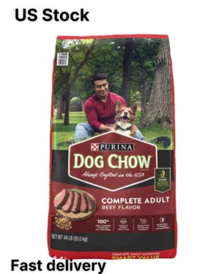Purina Dog Chow Complete Adult Dry Dog Food, High Protein Real Beef, 44 lbs