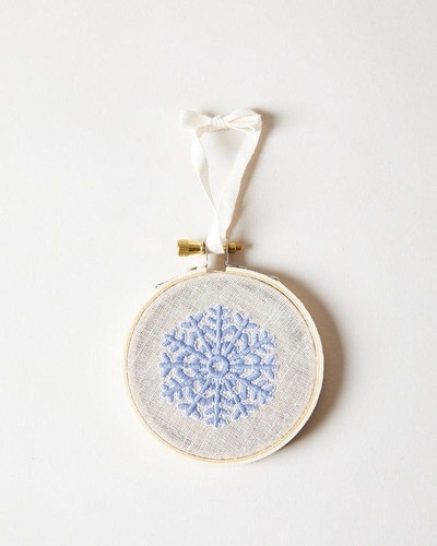 Farmhouse 284076 Pottery  Embroidered Ornament in White