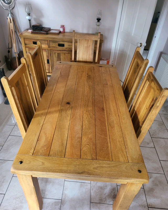 Solid Oak Dining Table And 6 Chairs, Oak Dining Table And 6 Chairs Gumtree