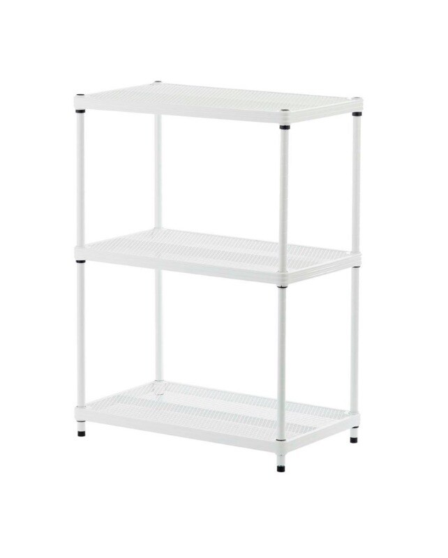 24 in. x 32 inch White 3-Tier Metal Garage Storage