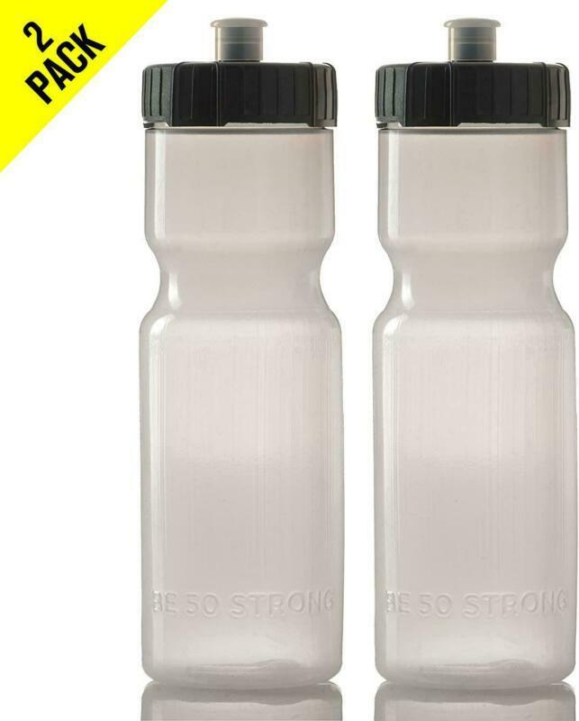 50 Strong Sports Squeeze Water Bottle 2 Pack – 22 oz. BPA Free Easy Open Push/