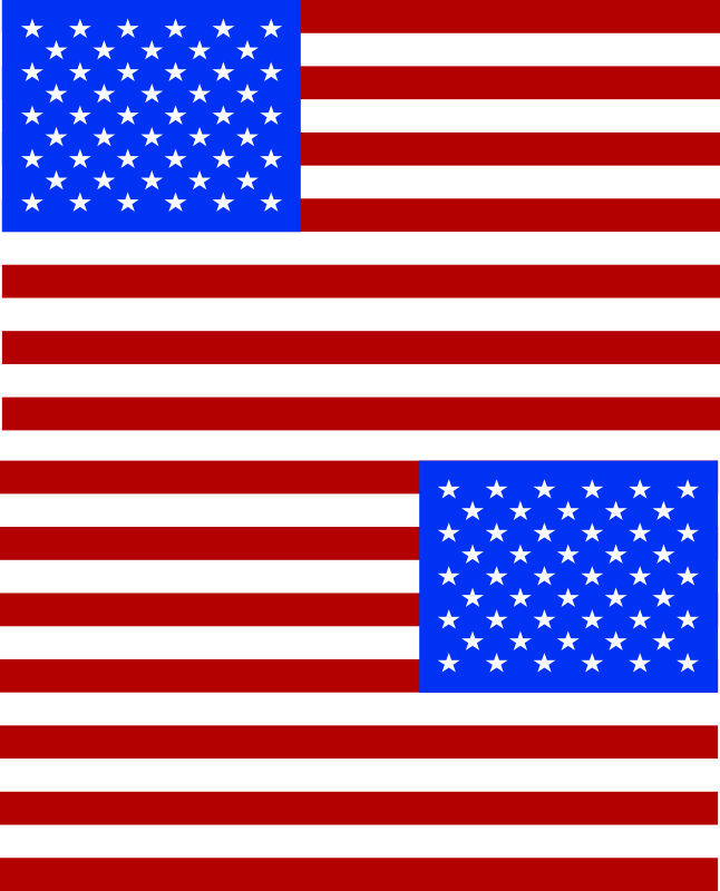 USA FLAG Decal PAIR OF DECALS - Regular and Reversed Pair - Reflective Decals