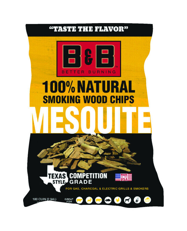 B&b Mesquite Wood Smoking Chips 180 Cu. In. -pack Of 1