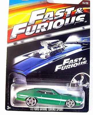 FORD GRAND TORINO SPORT,FAST AND FURIOUS GREEN HOTWHEELS 1:64 DIECAST CAR MODEL