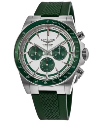 Новые серебряные мужские часы с автоматическим хронографом Longines Conquest L3.835.4.02.9