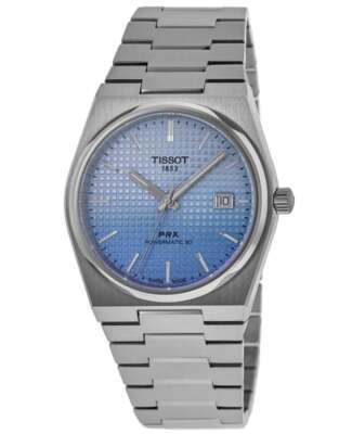 Новые мужские часы Tissot PRX Powermatic 80 с градиентным синим циферблатом T137.407.11.351.01